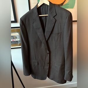 CANALI Blazer Suit Jacket Single Breasted 100% Wool Brown 46L Made in Italy